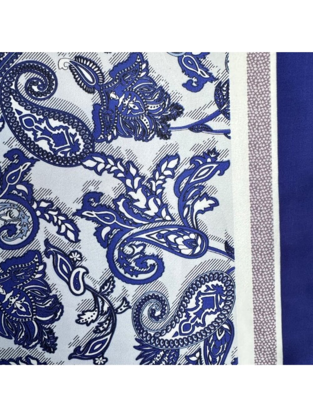 ✨Luxury Elegant Women Square Silky Soft Scarf Head Top hijab Blue Floral Paisley - Picture 4 of 6